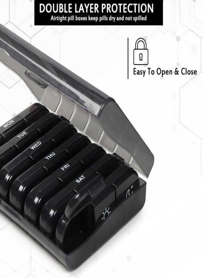 DKWIN Travel Medicine Box Tablet organizer box for & home travel medicine 7 day with large compartments moisture-proof pill case Vitamins, Supplements - Image 2